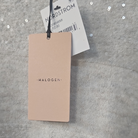 NWT Halogen Mock Neck Sequin Stripe Luxe Sweater XL - Picture 3 of 17